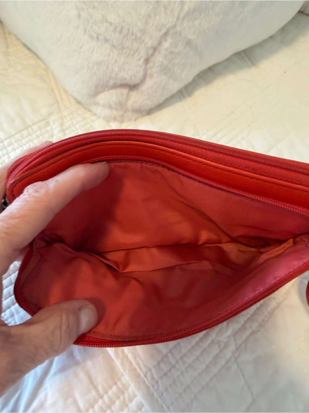 Coach Red Leather Wristlet Wallet 8x5 - Picture 6 of 9